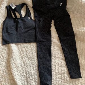 Gymshark Black Leopard Print Activewear Set